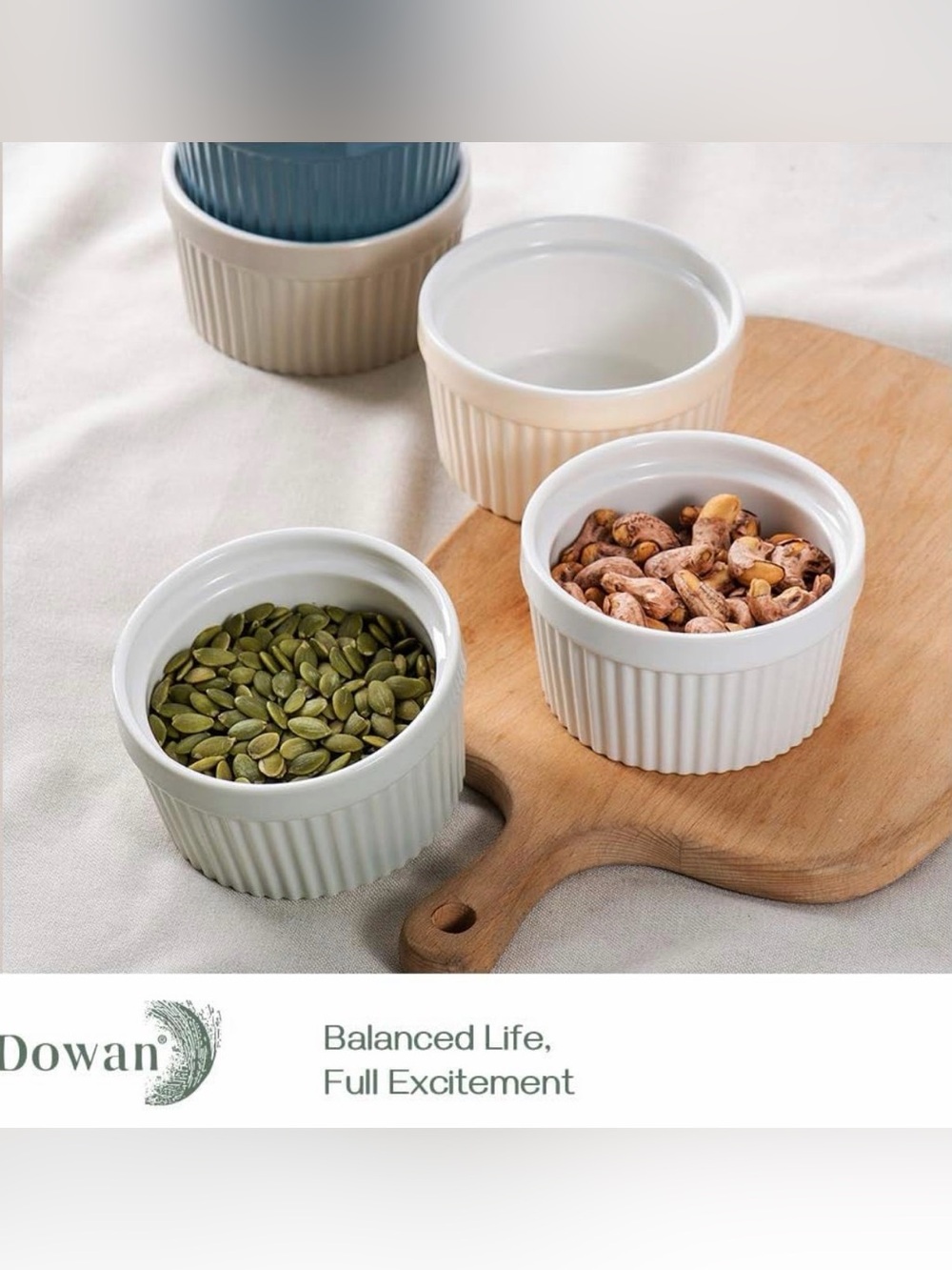 NEW DOWAN Ramekins - Set of 6 Oven-Safe Porcelain Ramekins, 4oz - Picture 3 of 8